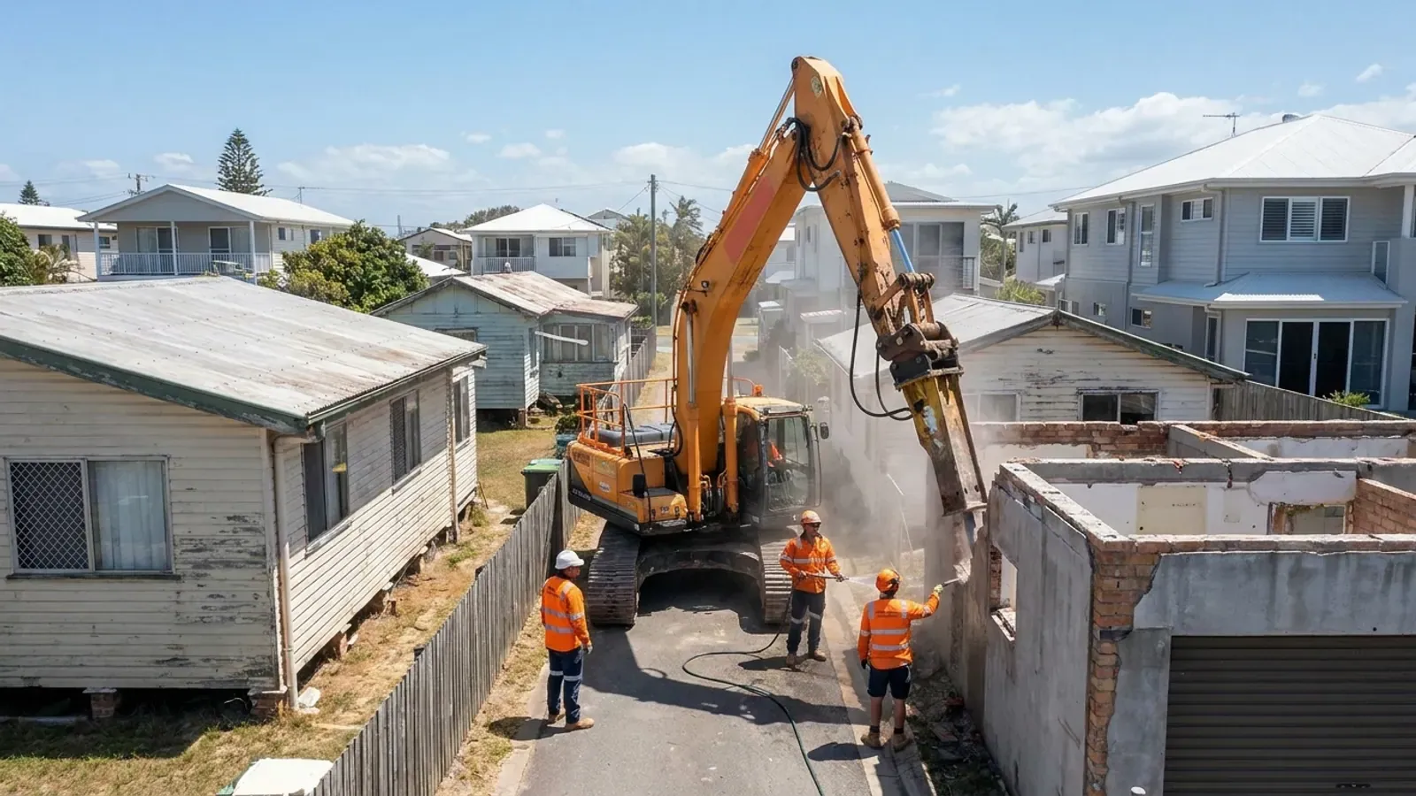 Illustrative demolition site context for Mermaid Beach on the Gold Coast