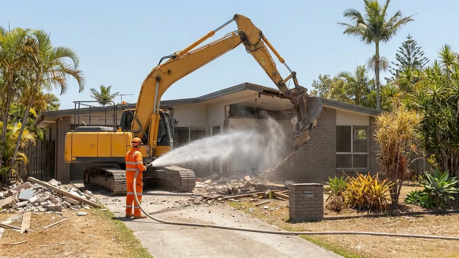 Illustrative established Gold Coast suburban house and driveway access